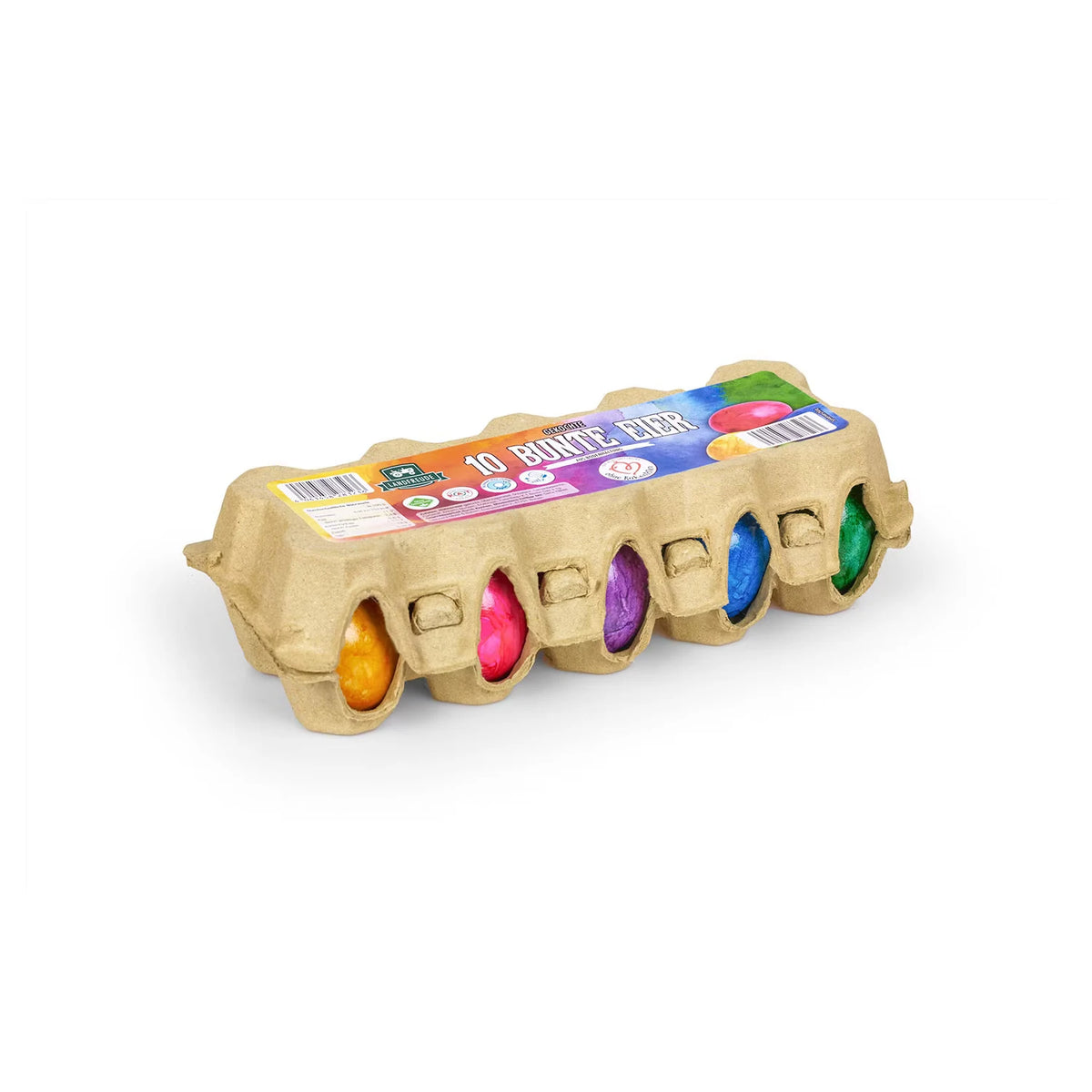 Bunte Eier gekocht, 10er-Packung