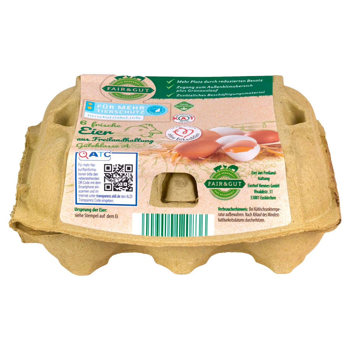 Eier aus Freilandhaltung, 6er-Packung
