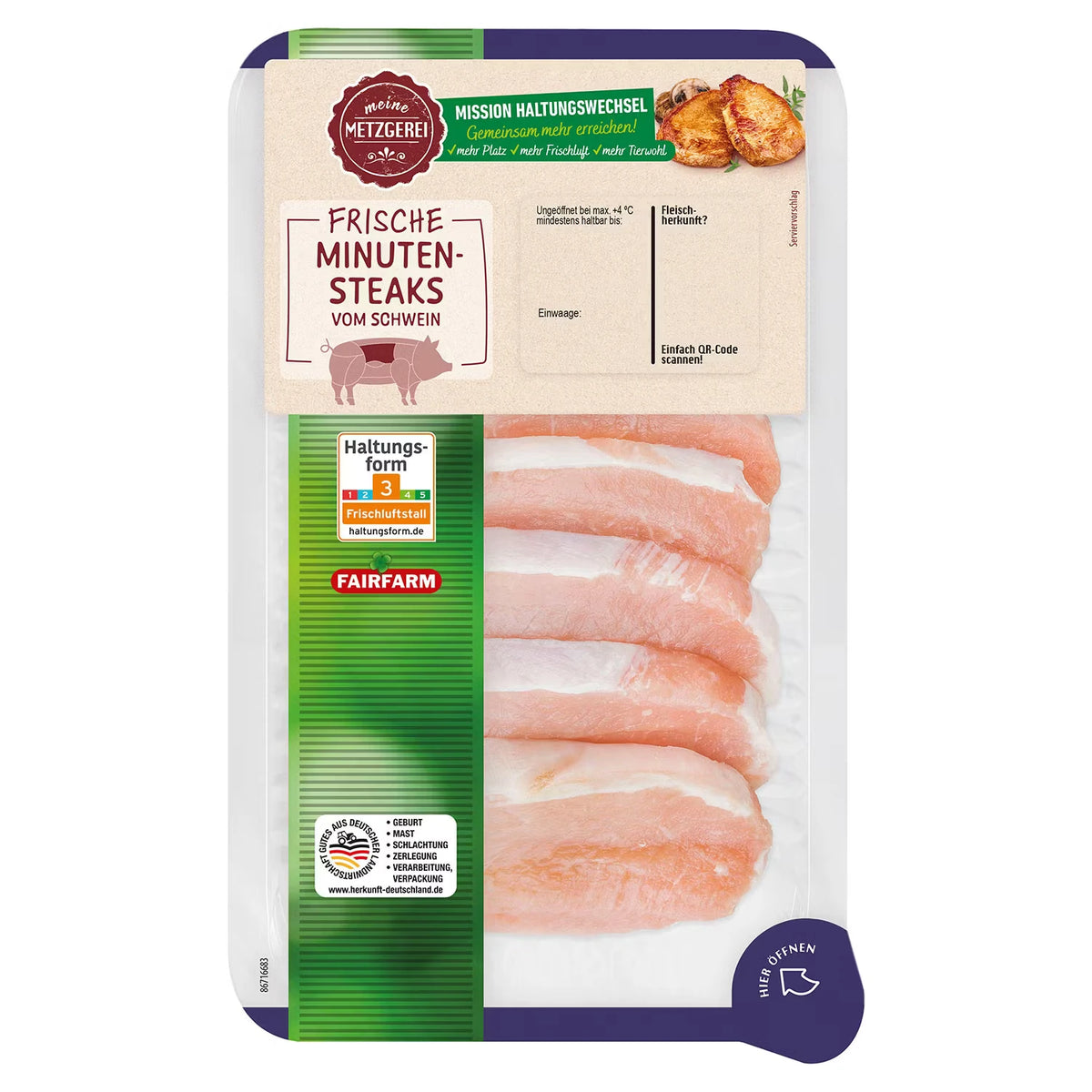 Schweine Minutensteaks 400 g