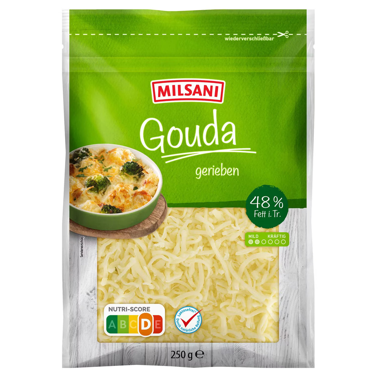 Gouda, gerieben 250 g