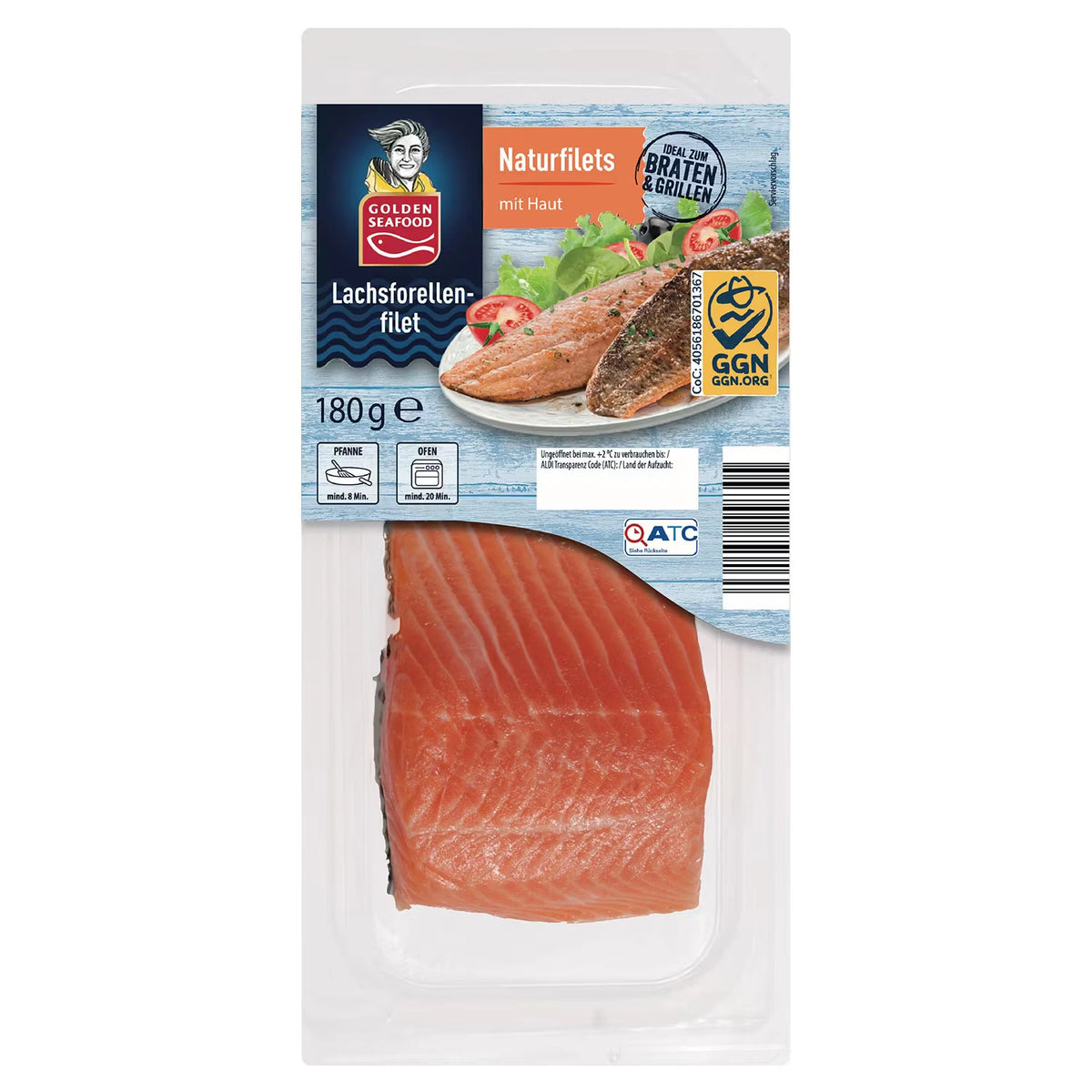 Frisches Lachsforellenfilet 180 g