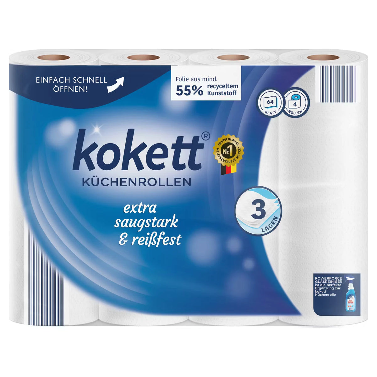 Küchenrollen 3-lagig, 4 x 64 Blatt