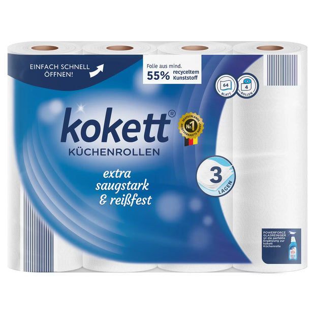 Küchenrollen 3-lagig, 4 x 64 Blatt
