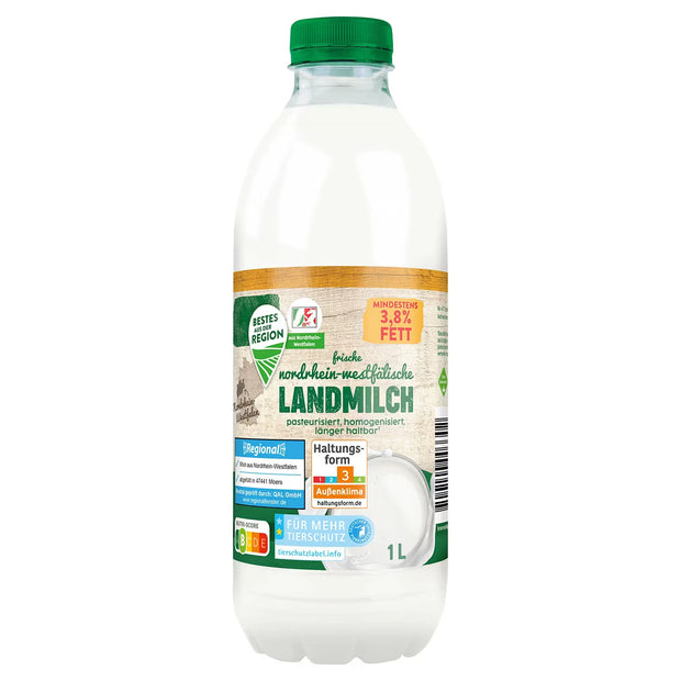 Frische Landmilch 3,8 % 1 l, Vollmilch