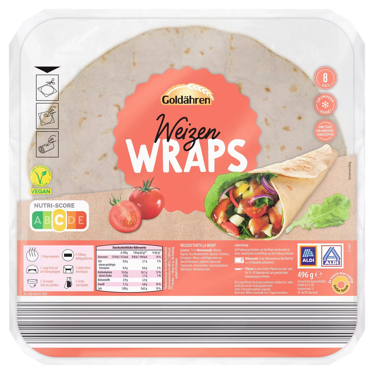 Weizen-Wraps 496 g