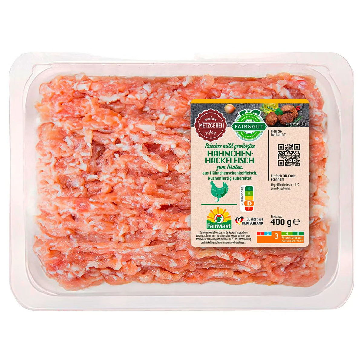 Hähnchen-Hackfleisch mild gewürzt 400 g