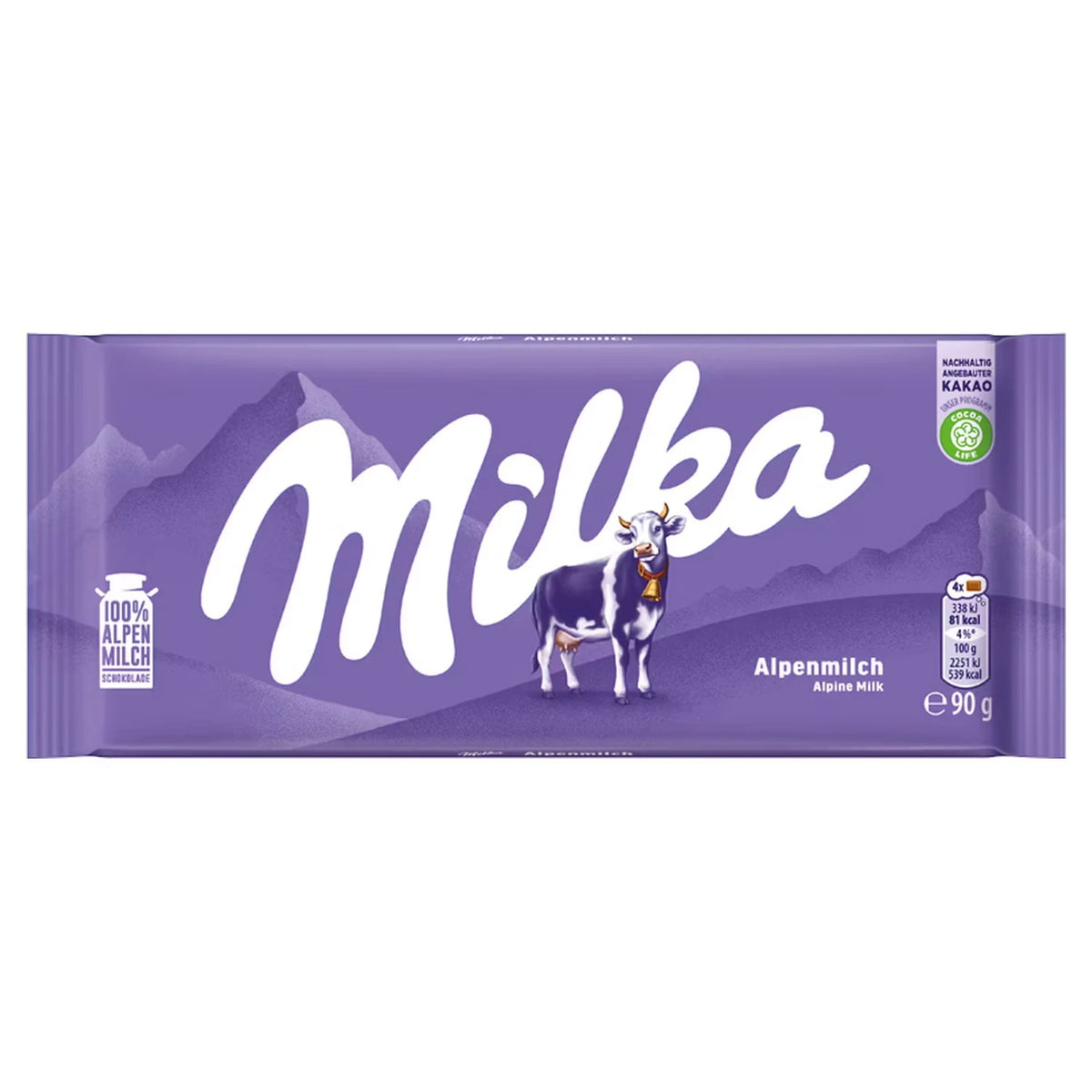 Tafelschokolade 90 g, Alpenmilch