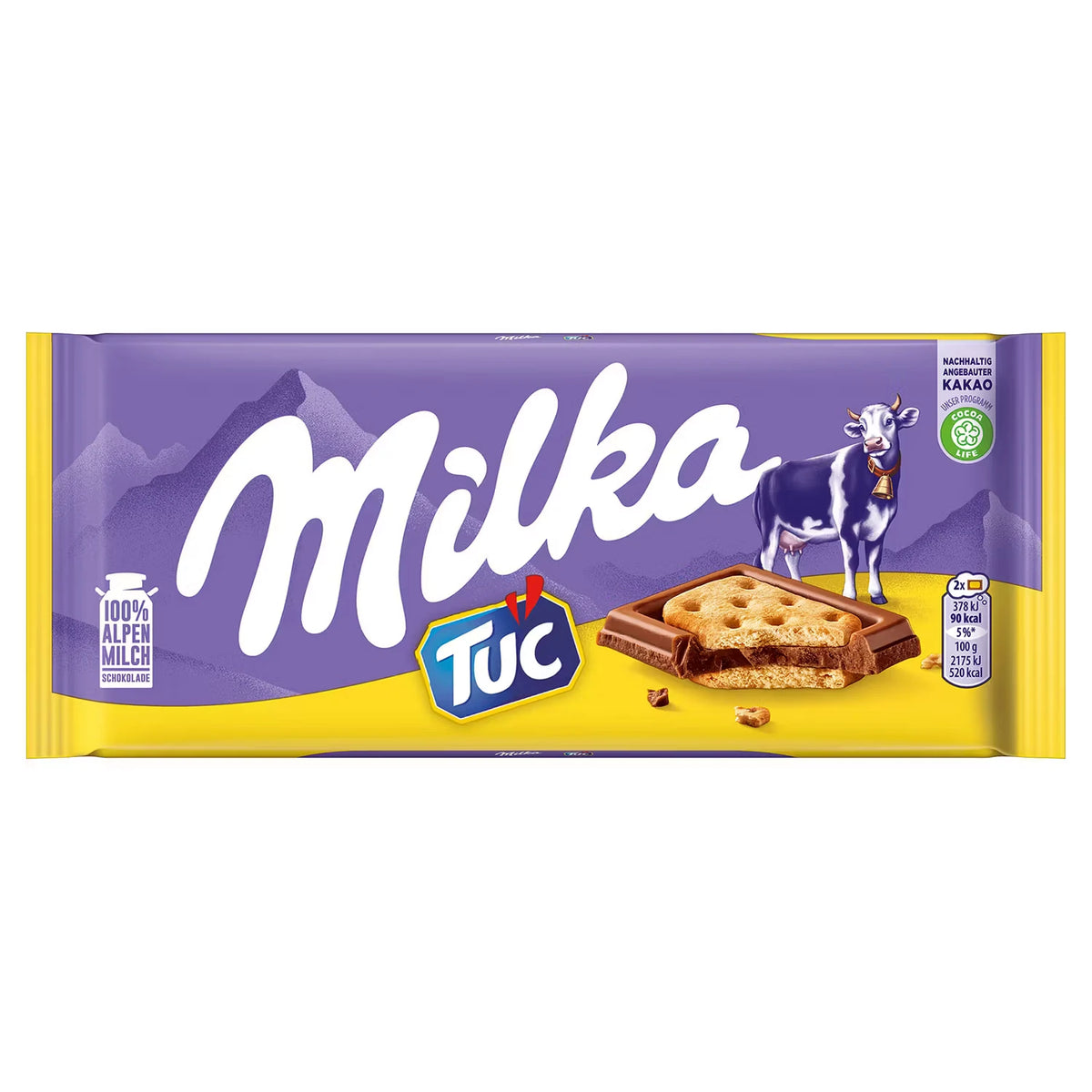 Tafelschokolade 87 g, Milka & TUC Cracker