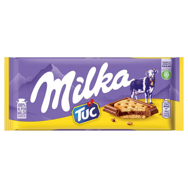 Tafelschokolade 87 g, Milka & TUC Cracker