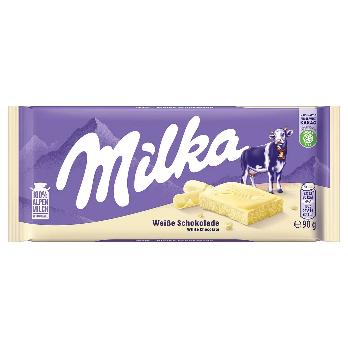 Tafelschokolade 90 g, Weiße Schokolade