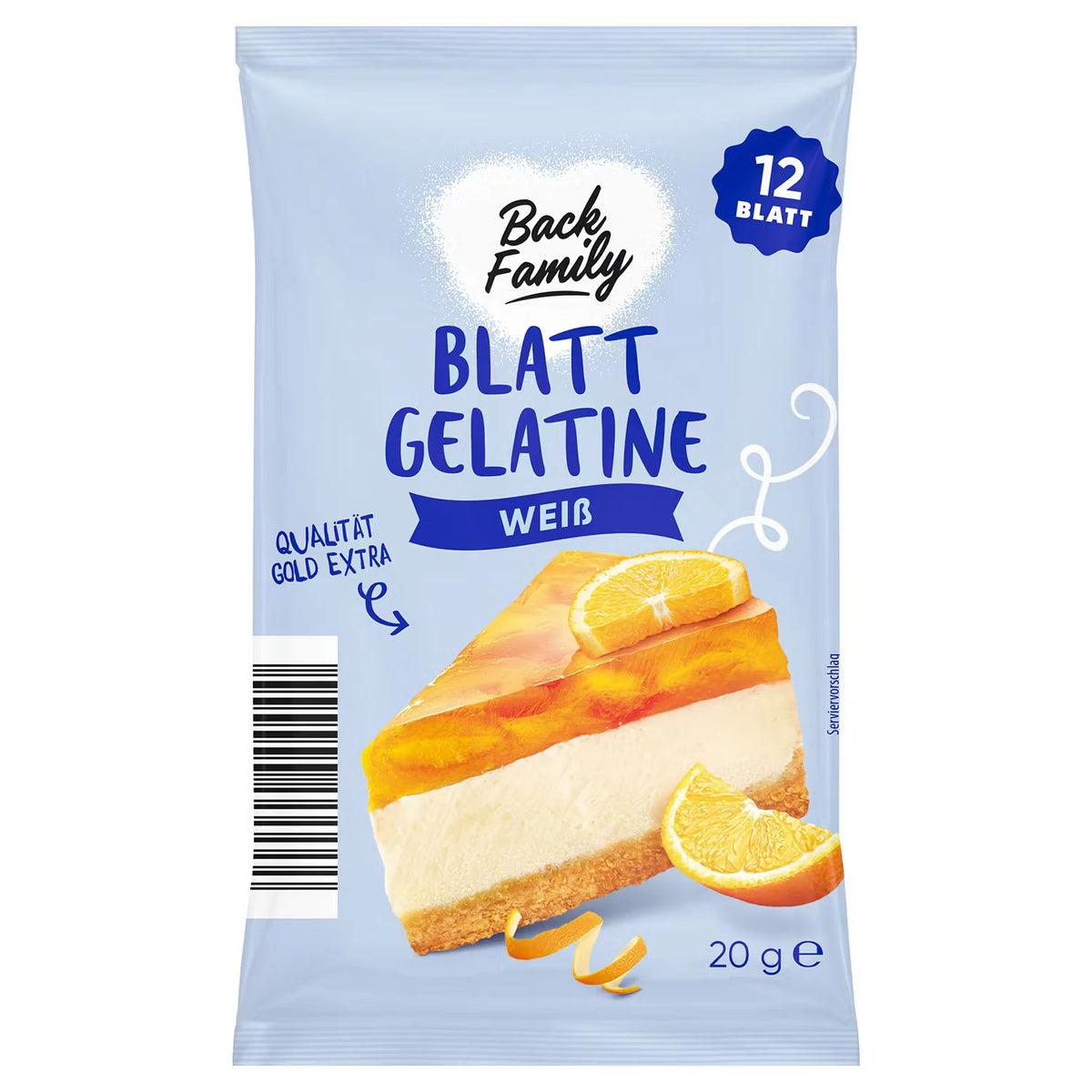 Gelatine 20 g, Blattgel