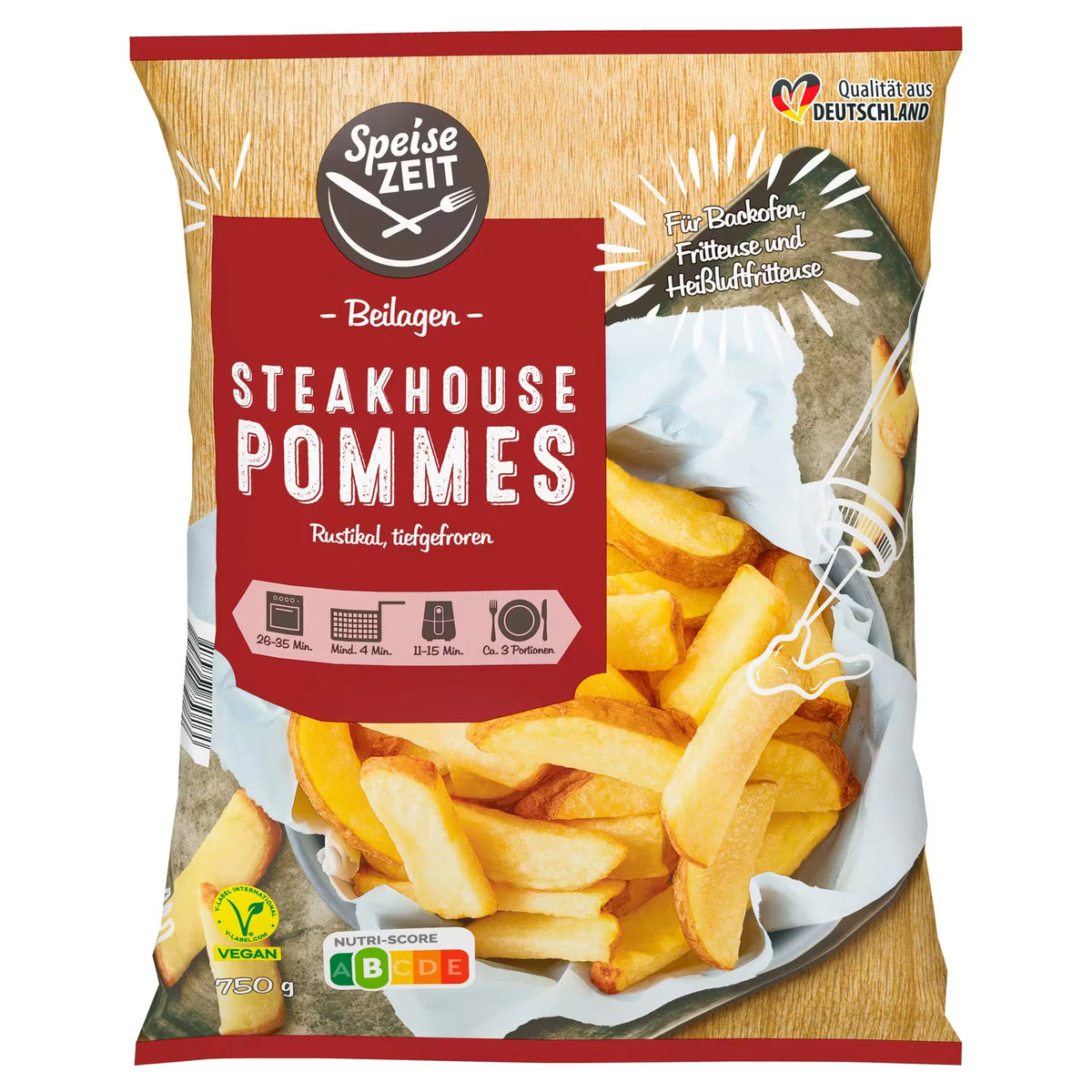 Steakhouse Pommes 750 g, Rustikal