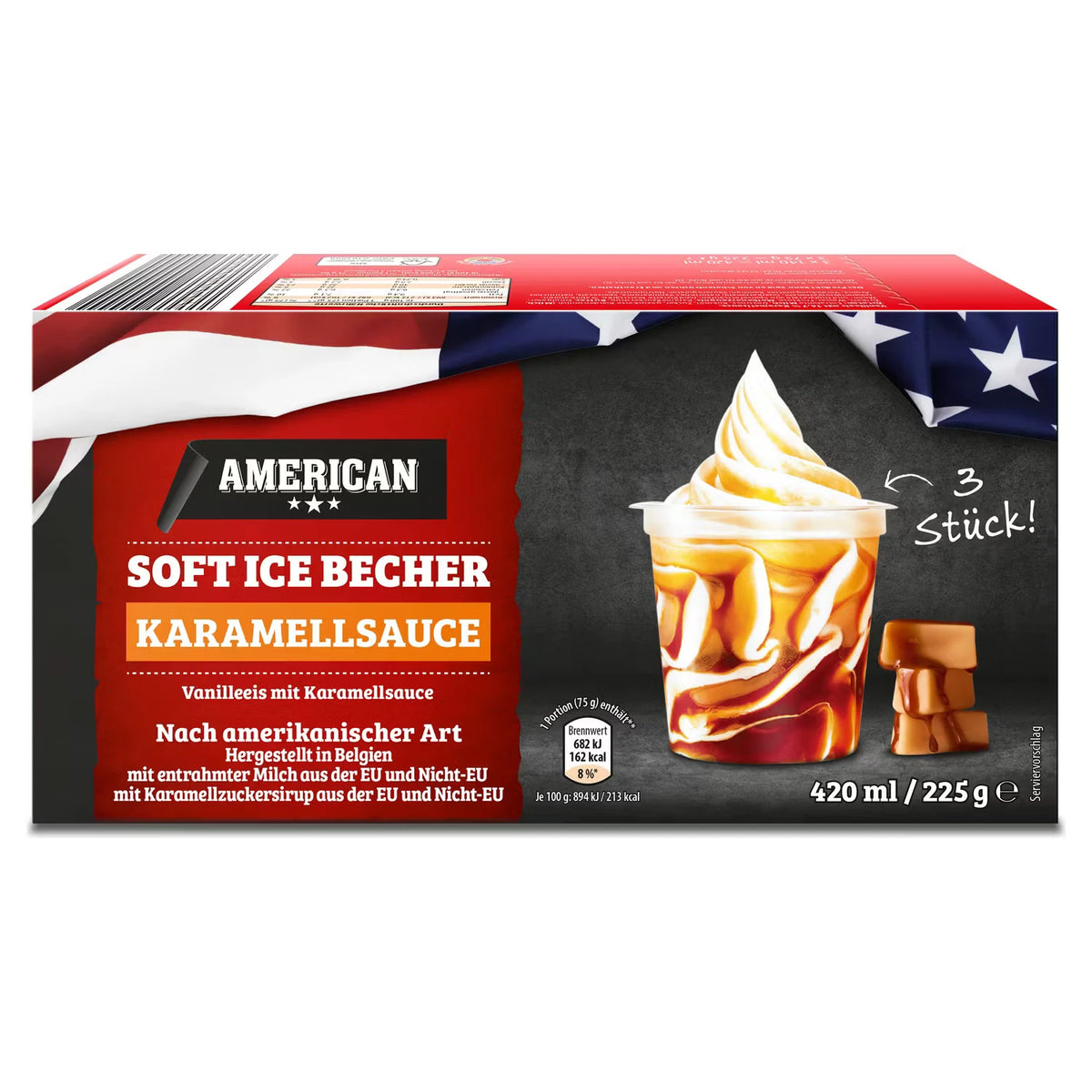 Amerikanisches Soft Eis, Vanille-Caramel
