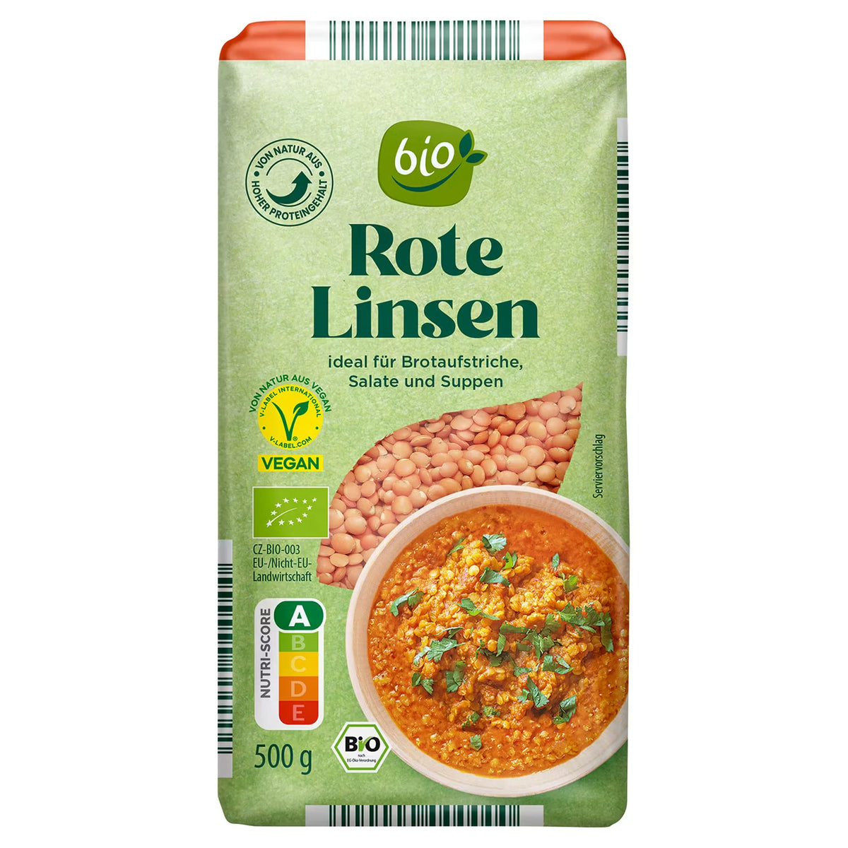 Bio-Hülsenfrüchte 500 g, Rote Linsen