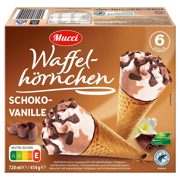 Waffelhörnchen 720 ml, Schoko-Vanille