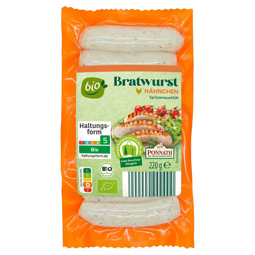 Bio-Bratwurstsortiment, Hähnchen 220 g
