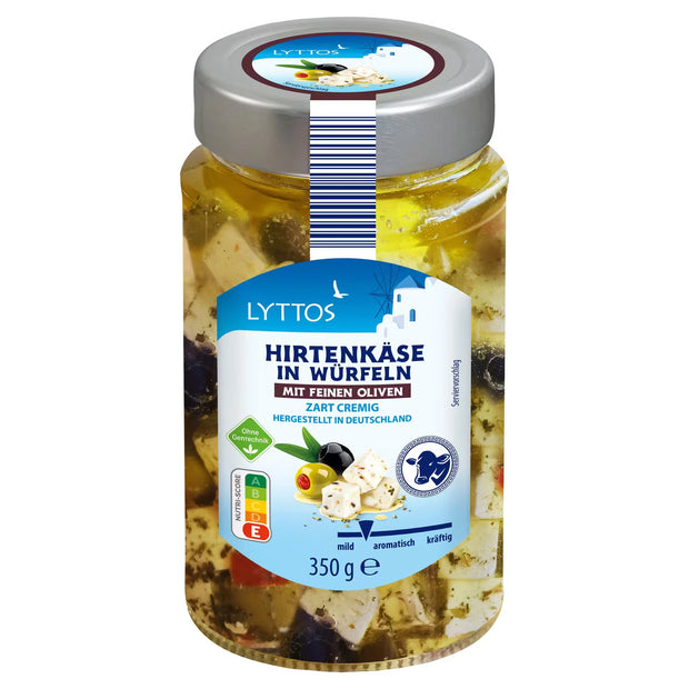 Hirtenkäse in Würfeln 350 g, Oliven