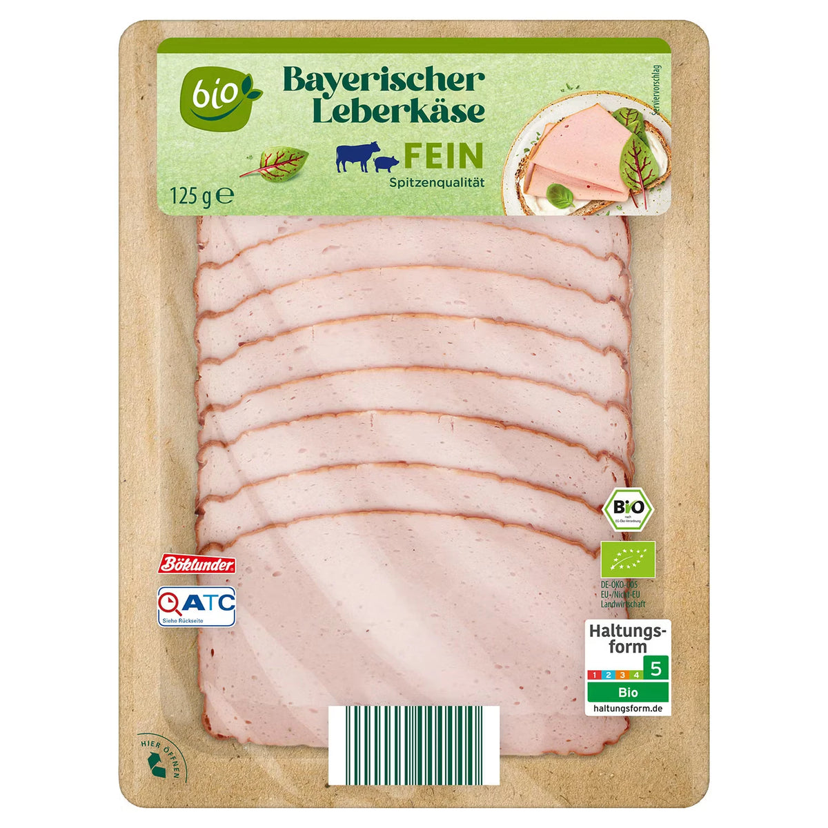 Bio-Aufschnitt-Sortiment 125 g, Bio-Leberkäse