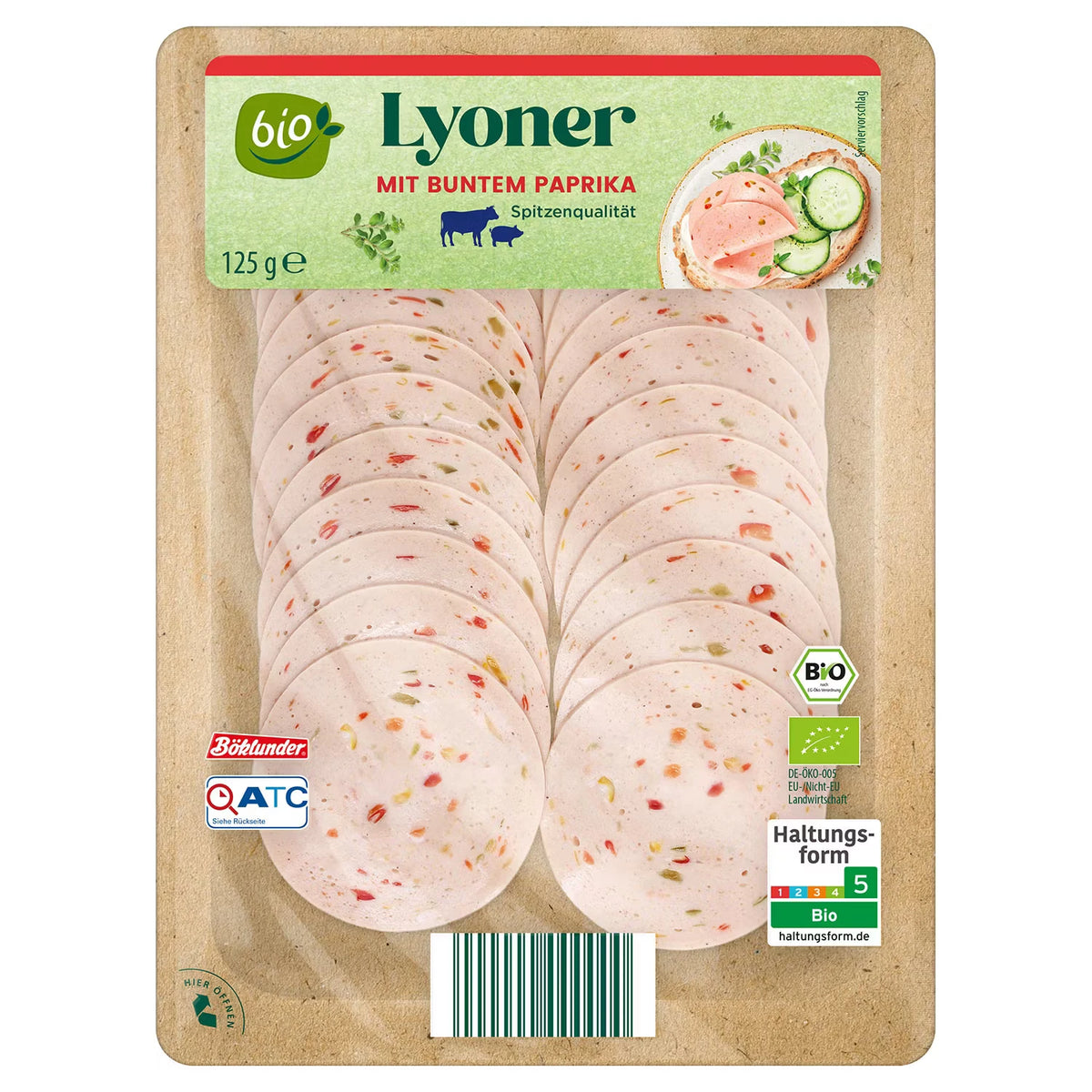 Bio-Aufschnitt-Sortiment 125 g, Bio-Lyoner