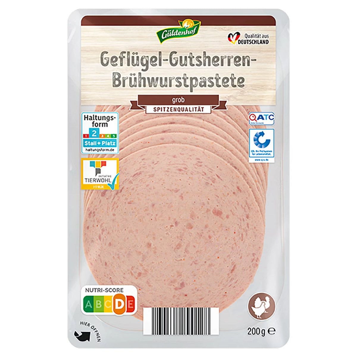 Geflügel-Frischwurst-Aufschnitt 200 g, Gutsherrenpute