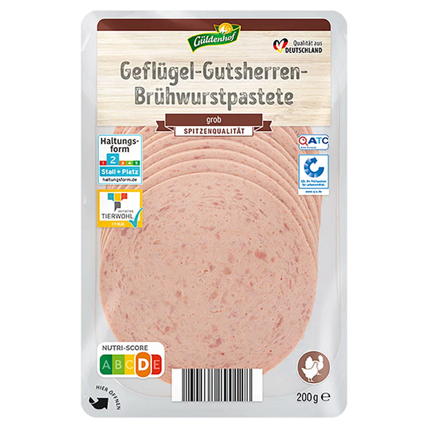 Geflügel-Frischwurst-Aufschnitt 200 g, Gutsherrenpute