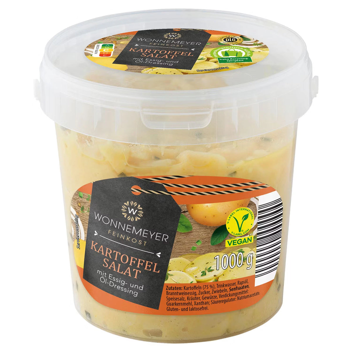 Salatschale 1 kg, Kartoffelsalat mit Essig-Öl