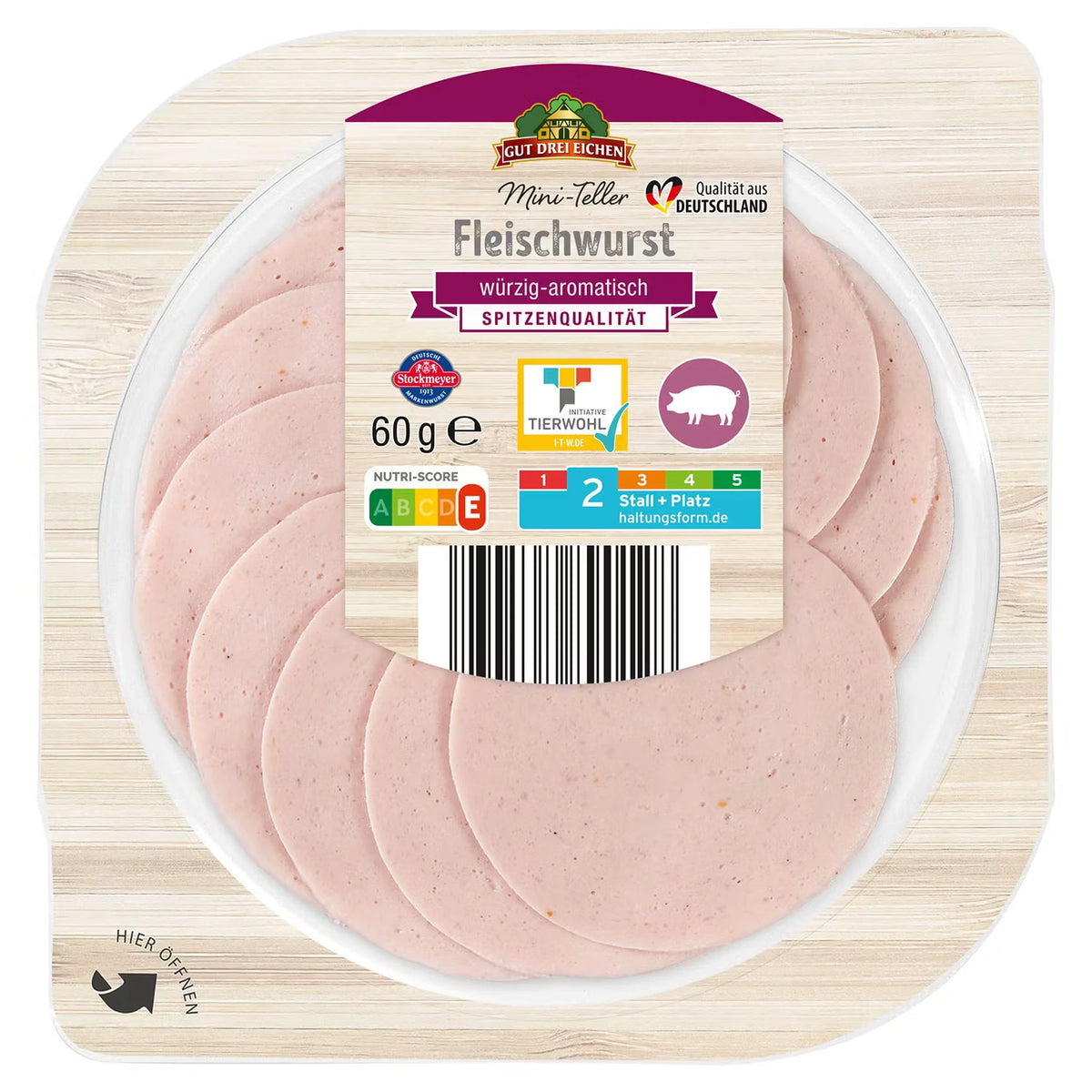 Mini Teller 60 g, Fleischwurst