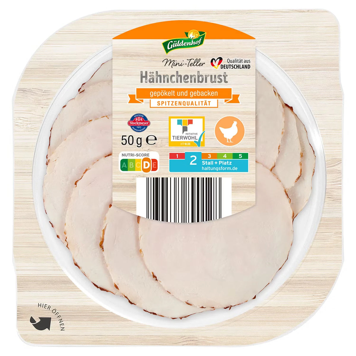 Mini Teller 50 g, Hähnchenbrust gebacken
