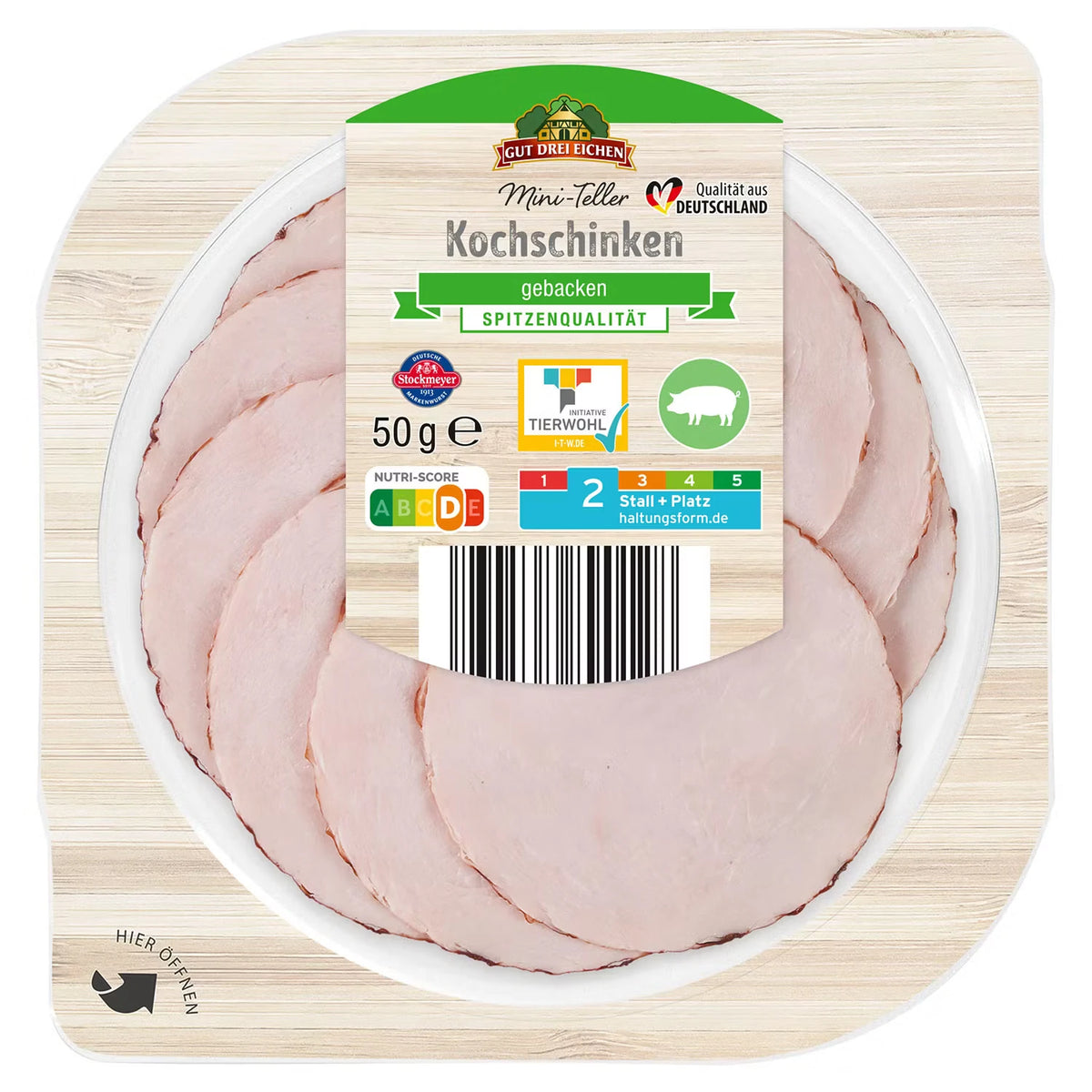 Mini Teller 50 g, Kochschinken gebacken