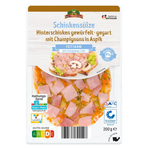 Aspik-Aufschnitt 200 g, Schinkensülze mit Champignons