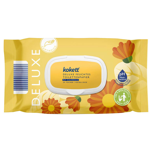 Deluxe Feuchtes Toilettenpapier 2 x 50 Tücher, Calendula