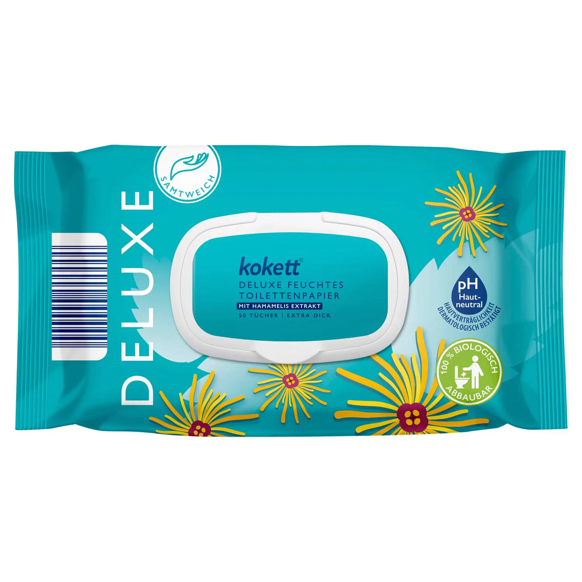 Deluxe Feuchtes Toilettenpapier 2 x 50 Tücher, Hammamelis