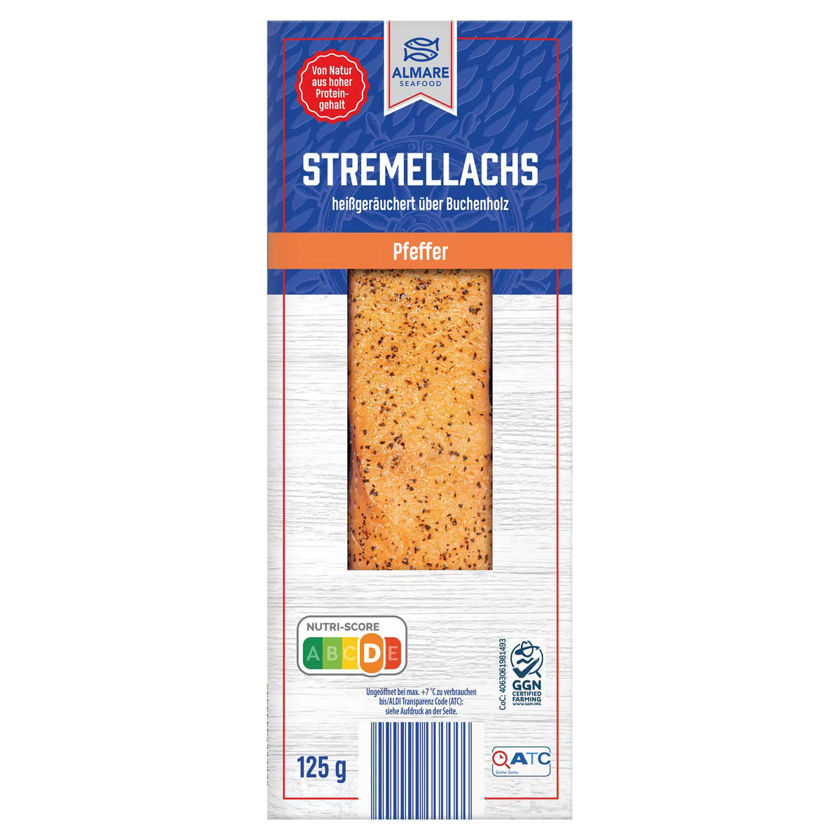Stremellachs 125 g, Pfeffer
