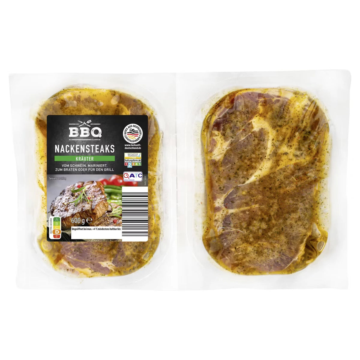 Schweine-Nackensteak 600 g, mariniert, Kräuter