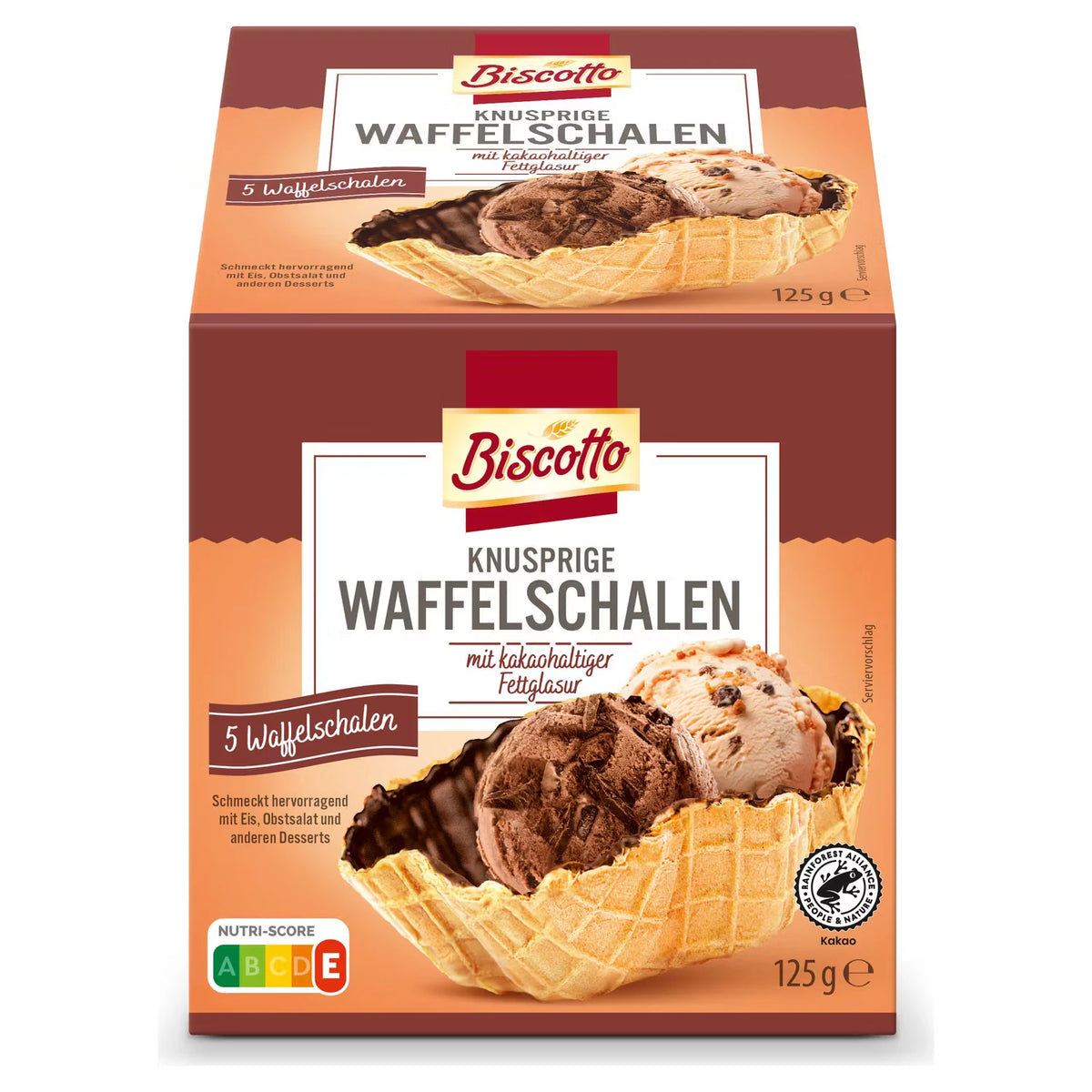 Waffelschalen 125 g, Schokolade