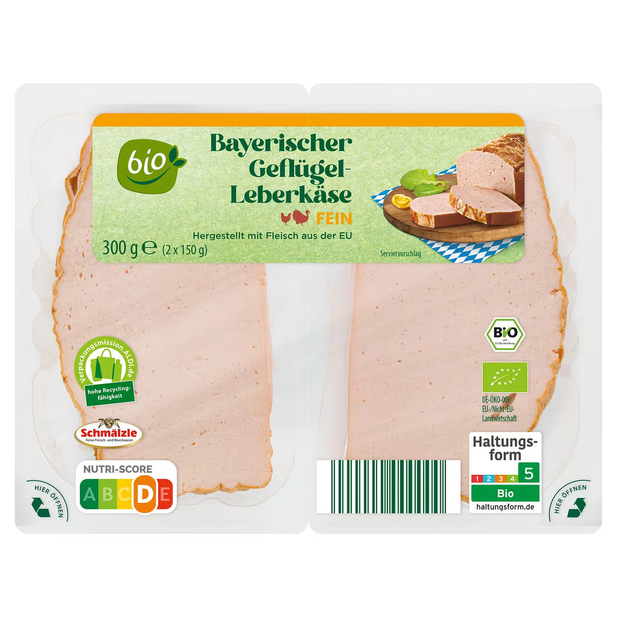 Bio-Bayerischer-Leberkäse Geflügel 300 g