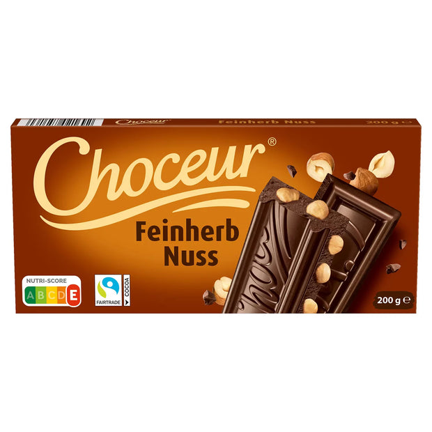 Nuss-Schokolade 200 g, Dunkle-Haselnuss