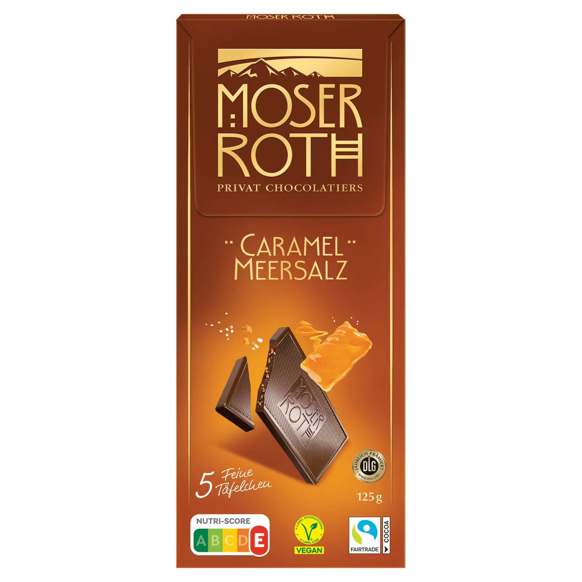 Premium Schokolade 125 g, Karamell-Meersalz