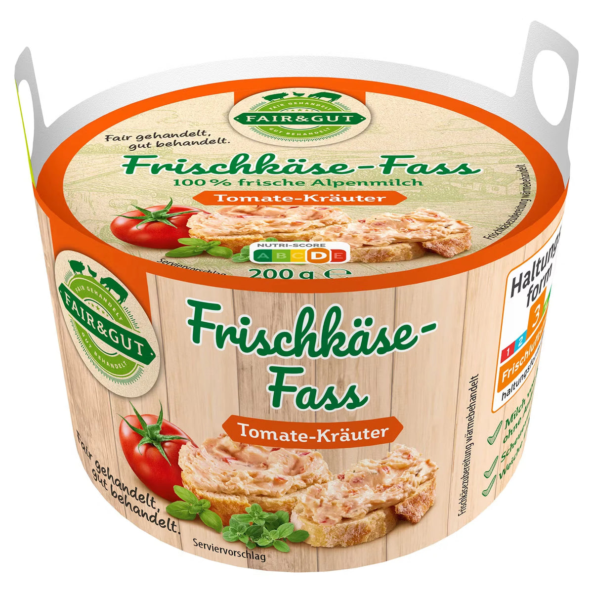 Frischkäse-Fass 200 g, Tomate-Kräuter