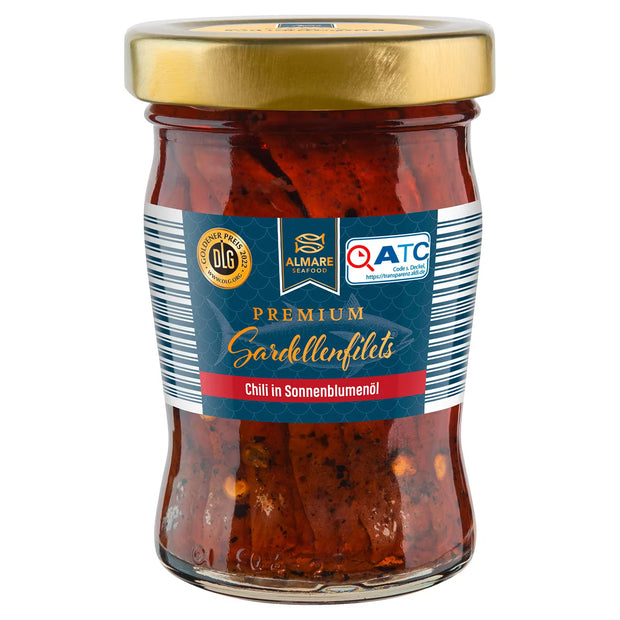 Sardellenfilets 90 g, Chilipfeffer in Sonnenblumenöl