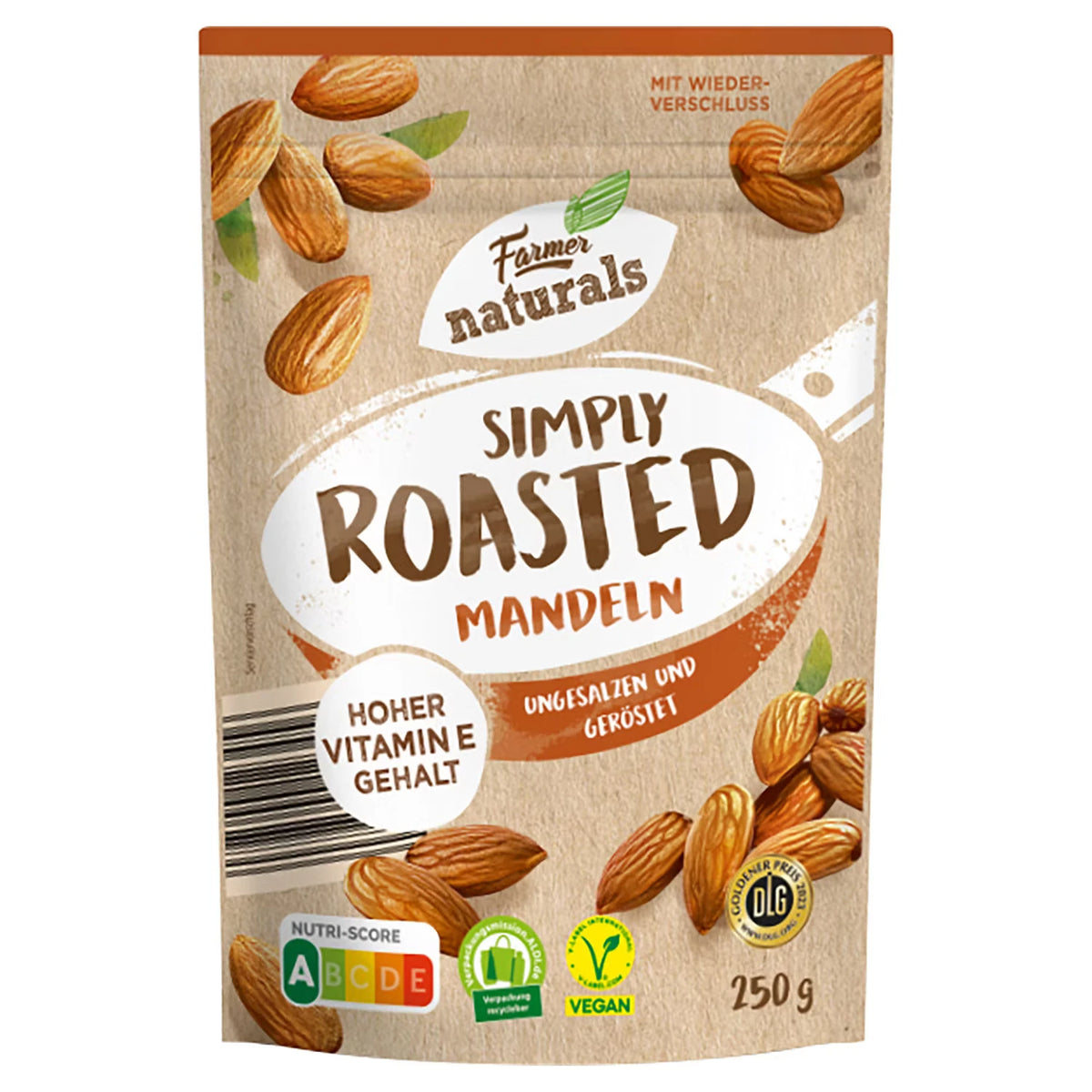 Geröstete Nüsse 250 g, Mandeln