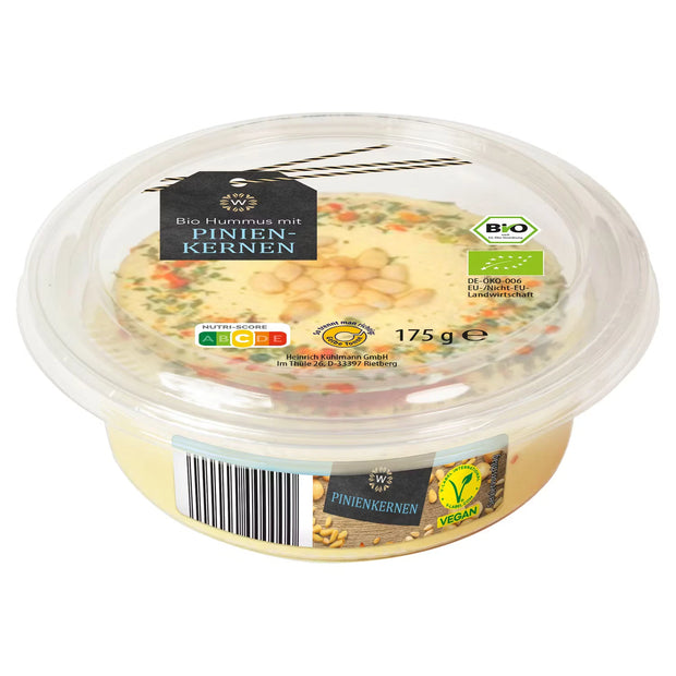Bio-Hummus mit Topping 175 g, Kräuter-Pinienkerne