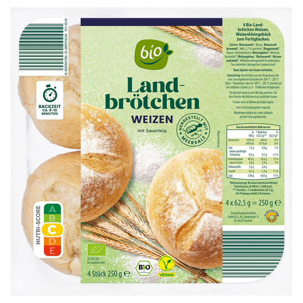 Bio-Landbrötchen 250 g, Weizen
