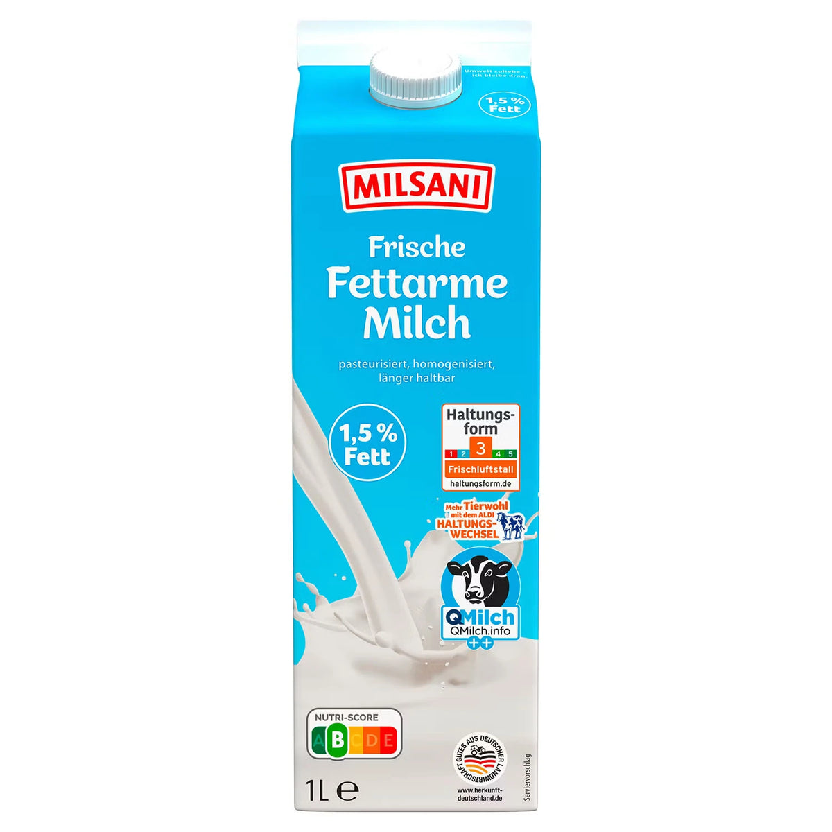 Frische Milch 1,5 % 1 l, fettarm