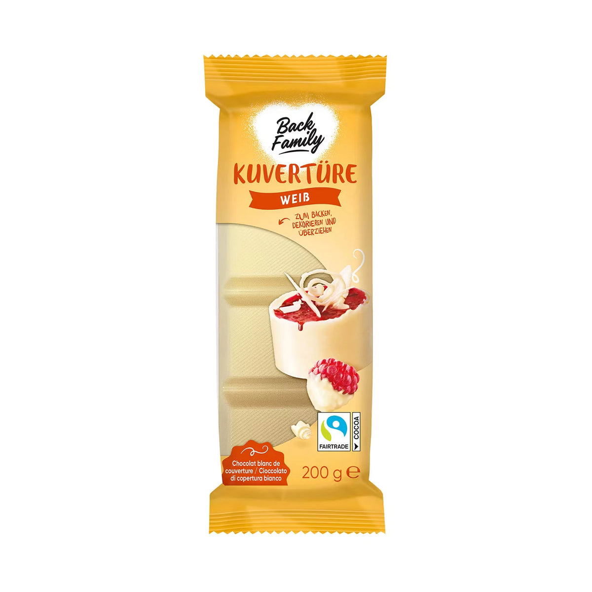 Kuvertüre 200 g, Weiße Schokolade
