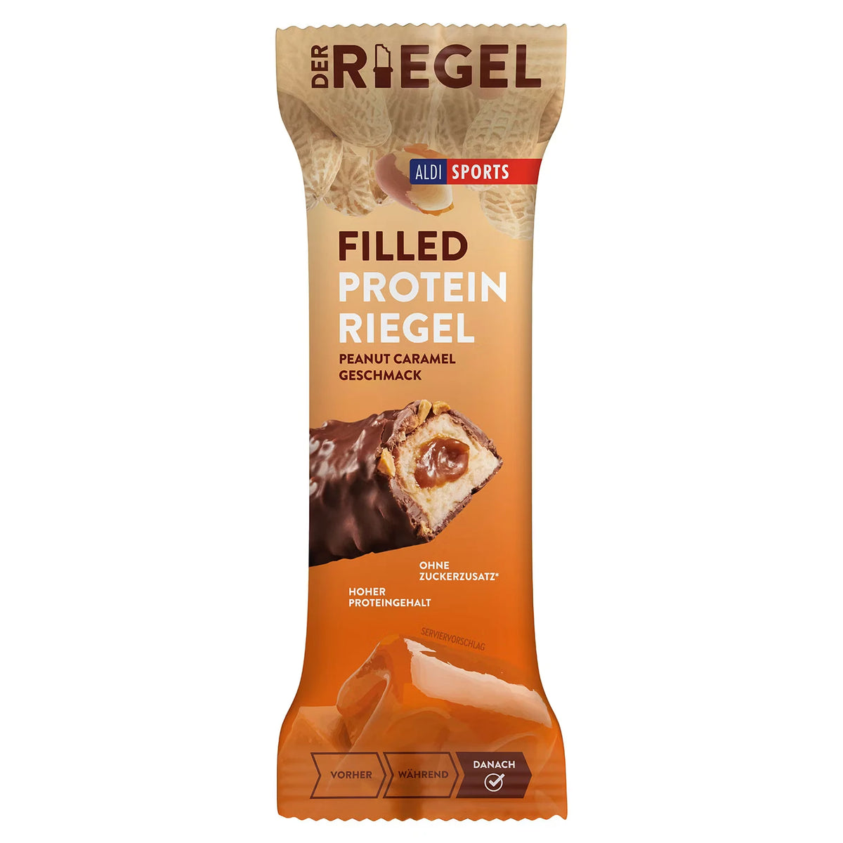 Filled Protein Bar 45 g, Peanut-Caramel