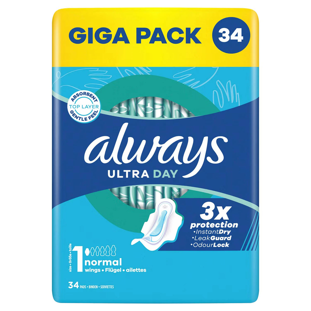Ultra Binden Gigapack 34 Stück, Normal Flügel