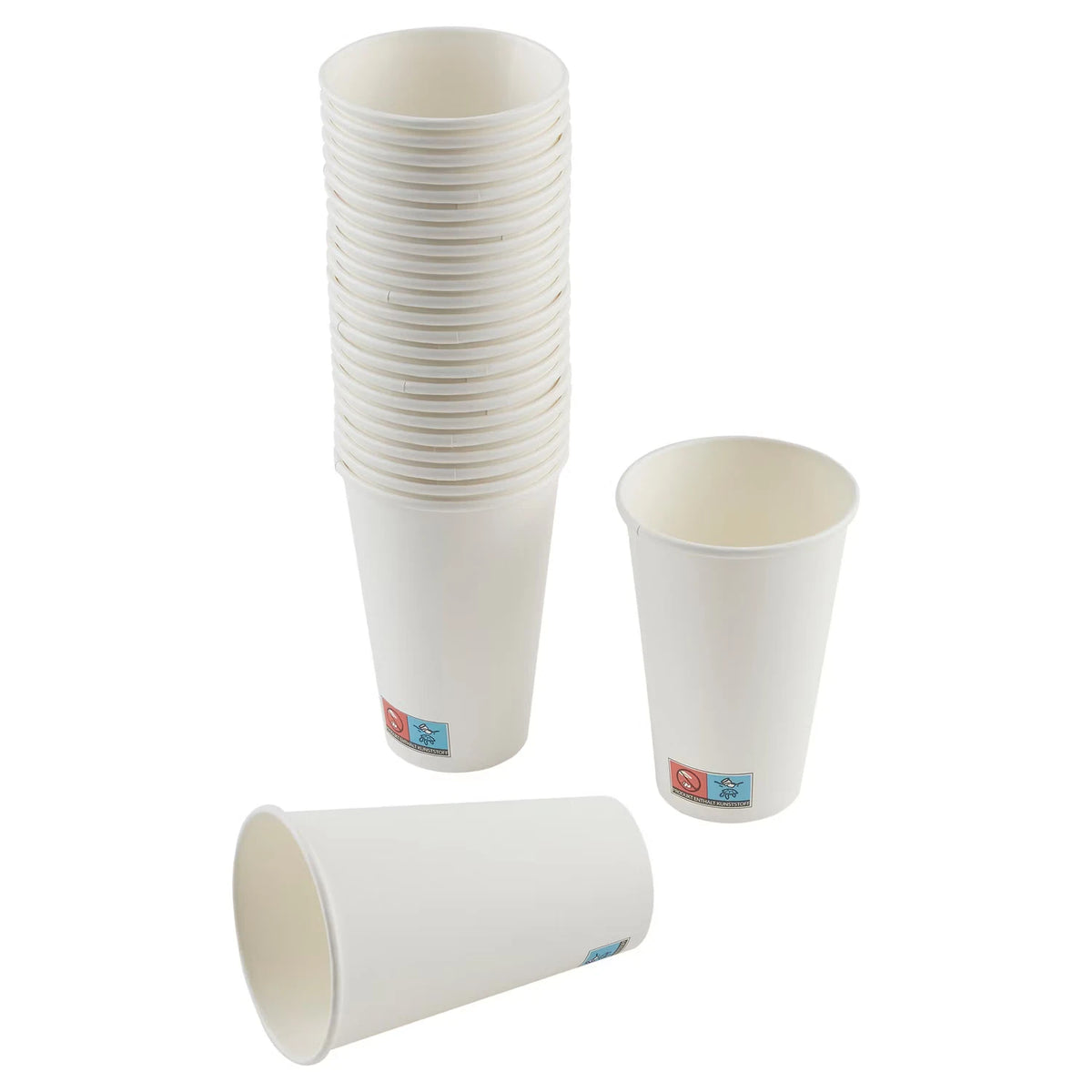 Einweggeschirr Party-Sortiment, Becher, Weiß, 25er-Pack