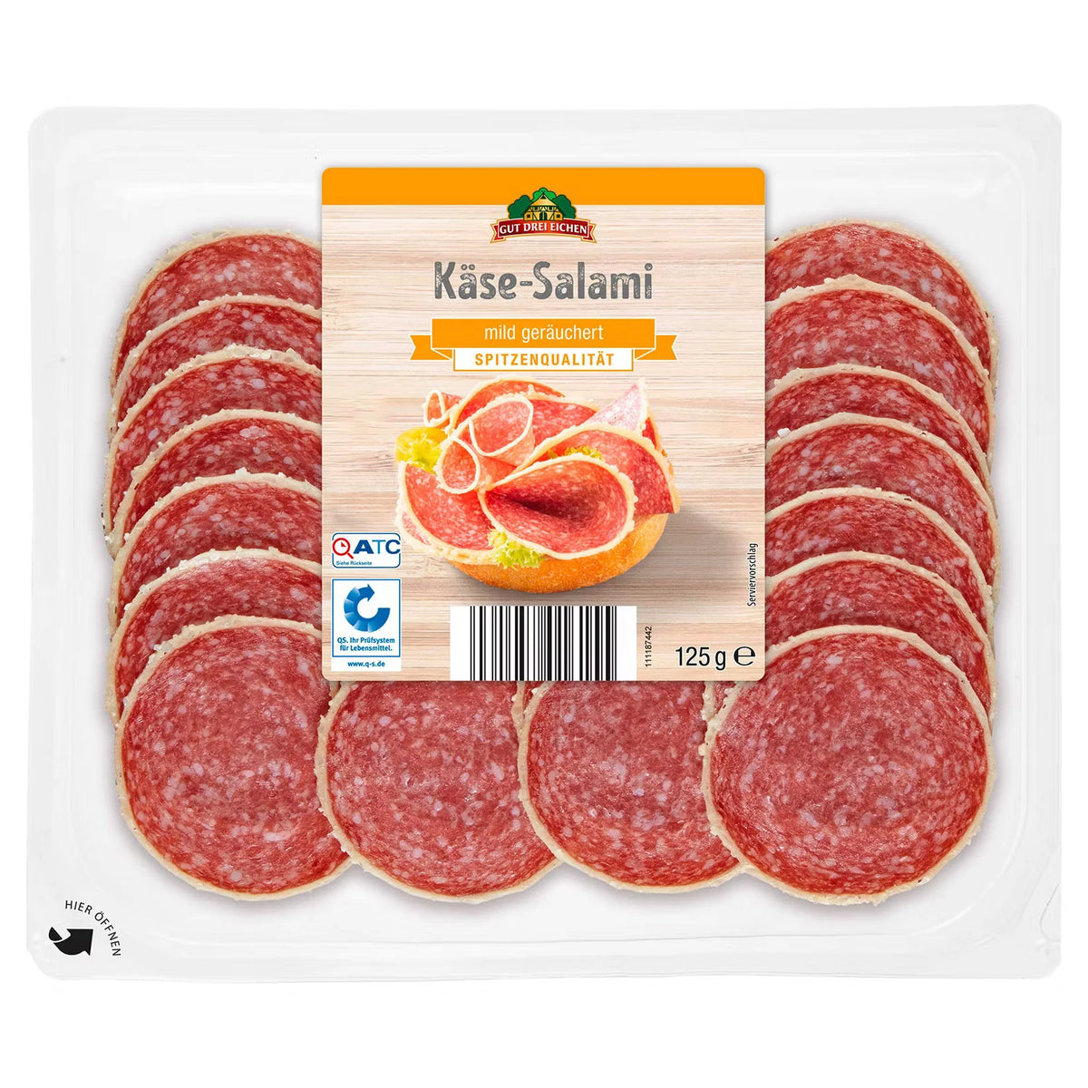 Salami Aufschnittplatten 125 g, Käse