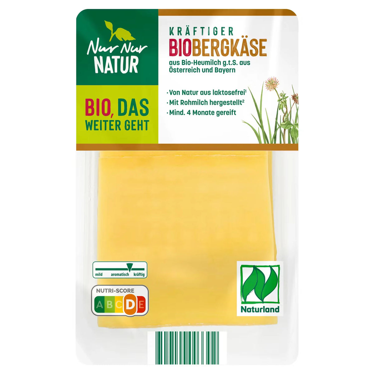 Bio-Heumilch-Käsescheiben 150 g, Bergkäse